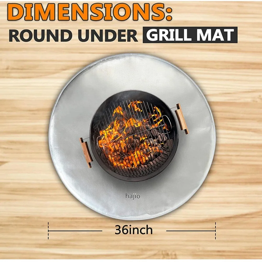 Round Fire Pit Mat Under Grill Mat